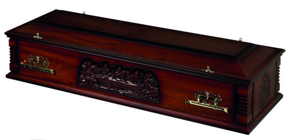 Britannia casket last supper dark mahogany