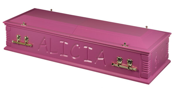 Britannia casket split lid bright pink