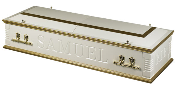 Britannia casket split lid white gold two tone
