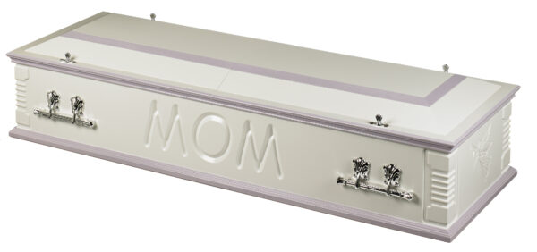 Britannia casket split lid white lilac two tone