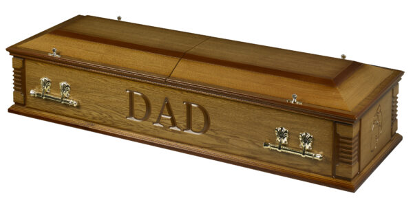 Britannia casket split lid two tone oak