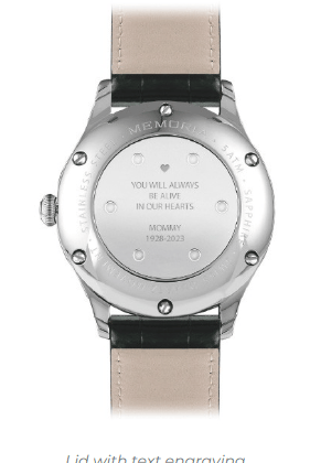 Even lid with text engraving Even lid with text engraving