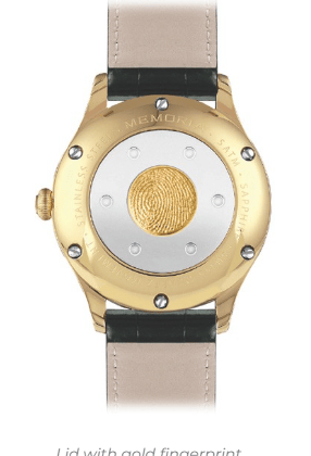 Lid with gold fingerprint Lid with gold fingerprint