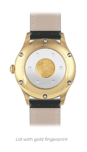 Lid with gold fingerprint Lid with gold fingerprint