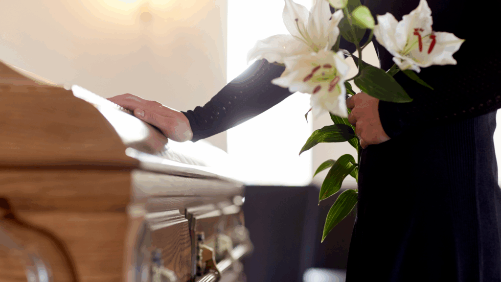 Attended vs unattended funeral service illustration