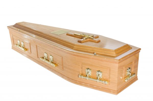 Victoria Solid Oak Coffin with 'B' Handles