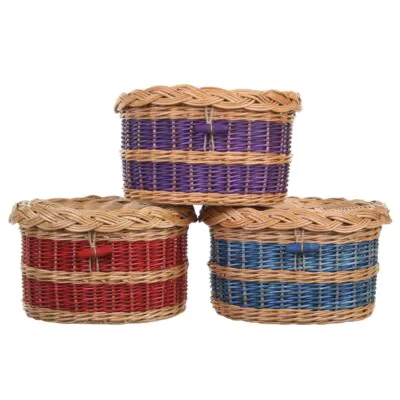 Block colour oval ashes casket