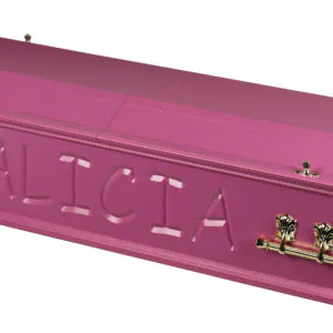 Britannia casket split lid bright pink
