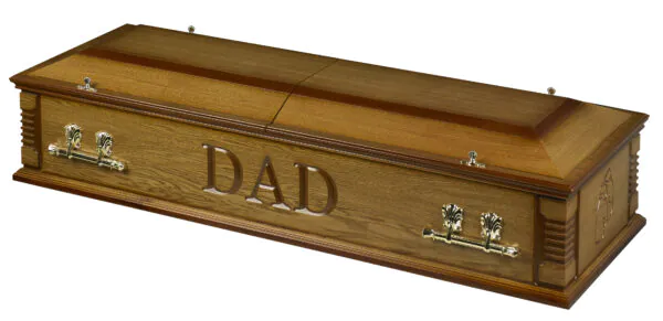 Britannia casket split lid two tone oak