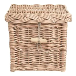Square ashes casket woven with antique buff willow