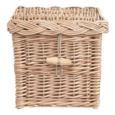 Square ashes casket woven with antique buff willow