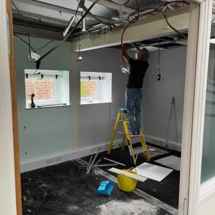 Lime kiln house during renovation interior 2